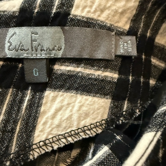 Anthropologie Eva Franco Rienne Feminine Black White Plaid Dress Size 6 - Picture 10 of 11